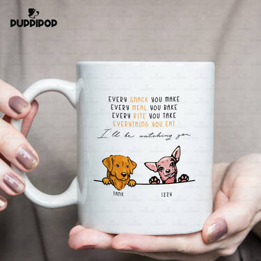 Personalized Dog Gift Idea - 2 Dogs Every Snack You Make For Dogs Lovers - White Mug